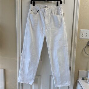 Agolde Los Angeles Classic White Denim Pants. EUC